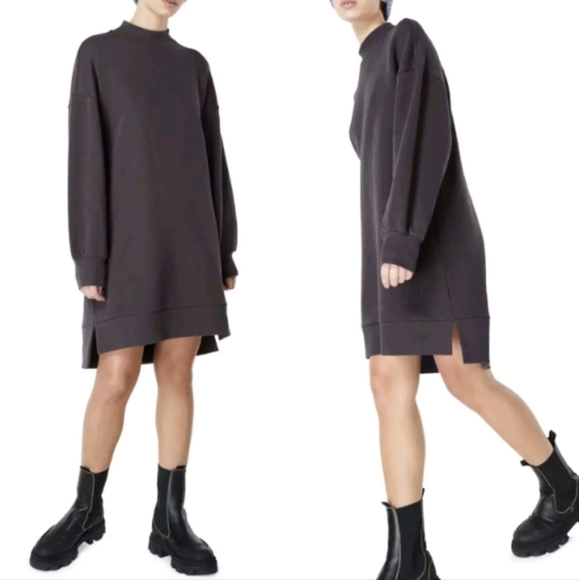 NWT Sweaty Betty One and Done Sweat Dress Gray Oversized Mock Neck sz 8-10 - Picture 1 of 11